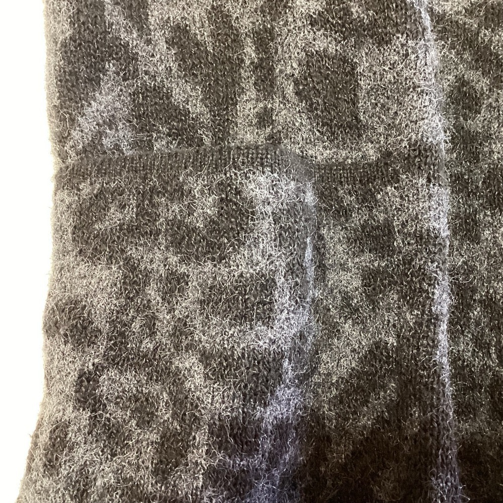 NWOT Fortune+Ivy Animal Print Longline Cardigan Sweater L Gray Black - Picture 4 of 8